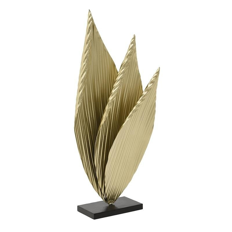 decoratiune din metal, negru/gold, 24 x 10 x 56 cm - imagine 3